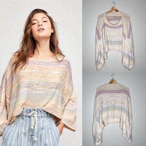 Free People Saturn Poncho Sweater Warm Sky